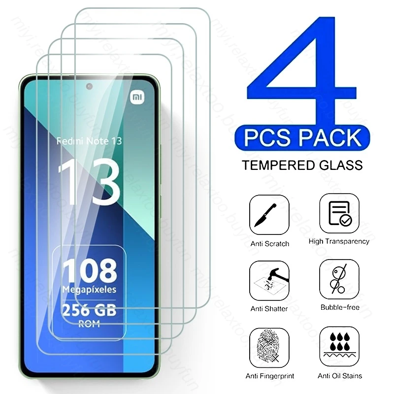 4PCS 9H Premium Screen Protector Tempered Glass For Xiaomi Redmi Note13 Note 13 Pro 4G 5G Protective Glass Redmy Not 13 4G 2024
4PCS 9H Premium Screen Protector Tempered Glass For Xiaomi Redmi Note13 Note 13 Pro 4G 5G Protective Glass Redmy Not 13 4G 2024