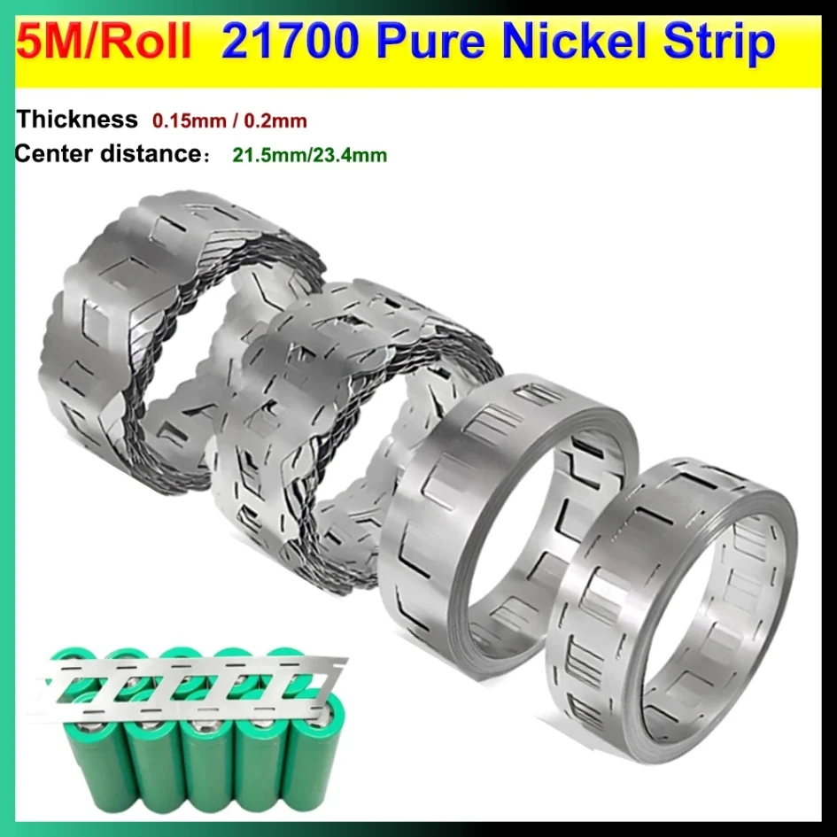 5M 21700 Pure Nickel Strip 0.15/0.2mm Center Distance 21.5/23.4mm Oblique W-type Pure Nickel Strip Spot Welding Lithium Batterys 
5M 21700 Pure Nickel Strip 0.15/0.2mm Center Distance 21.5/23.4mm Oblique W-type Pure Nickel Strip Spot Welding Lithium Batterys