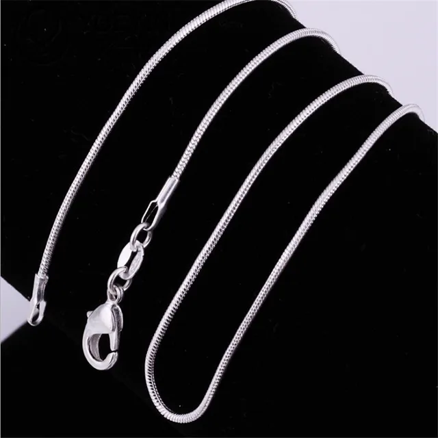 JOFashion-Collier en argent regardé 925 pour homme et femme, haute qualité, salle, 1mm 1