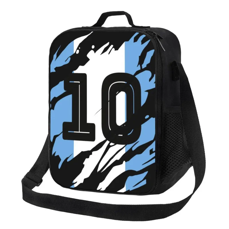 

Argentina Soccer Legend Maradona Thermal Insulated Bag Portable Lunch Container for Outdoor Camping Travel Bento Food Box