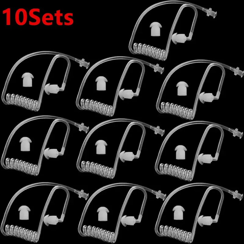 

10pcs Transparent Replacement Acoustic Air Tube for Motorola Baofeng Kenwood Two Way Radio PTT Mic Microphone Earphone Headset