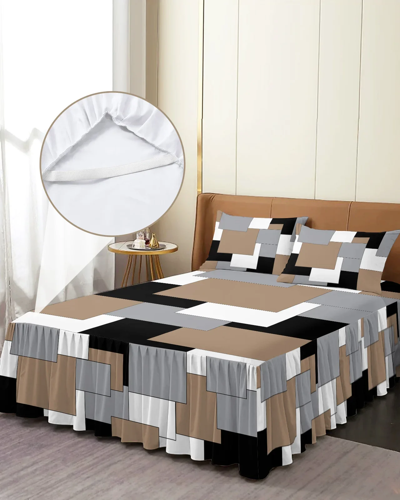 Brown Grey Patchwork Abstract Art Bed Skirt Elastic Fitted Bedspread With Pillowcases Mattress Cover Bedding Set Bed Sheet
Brown Grey Patchwork Abstract Art Bed Skirt Elastic Fitted Bedspread With Pillowcases Mattress Cover Bedding Set Bed Sheet