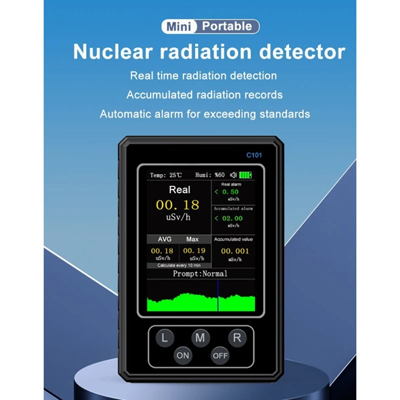 

Geiger Counter Nuclear Radiation Detector Handheld Dosimeter Β Y X-Ray Beta Gamma Detector LCD Radioactive Tester
