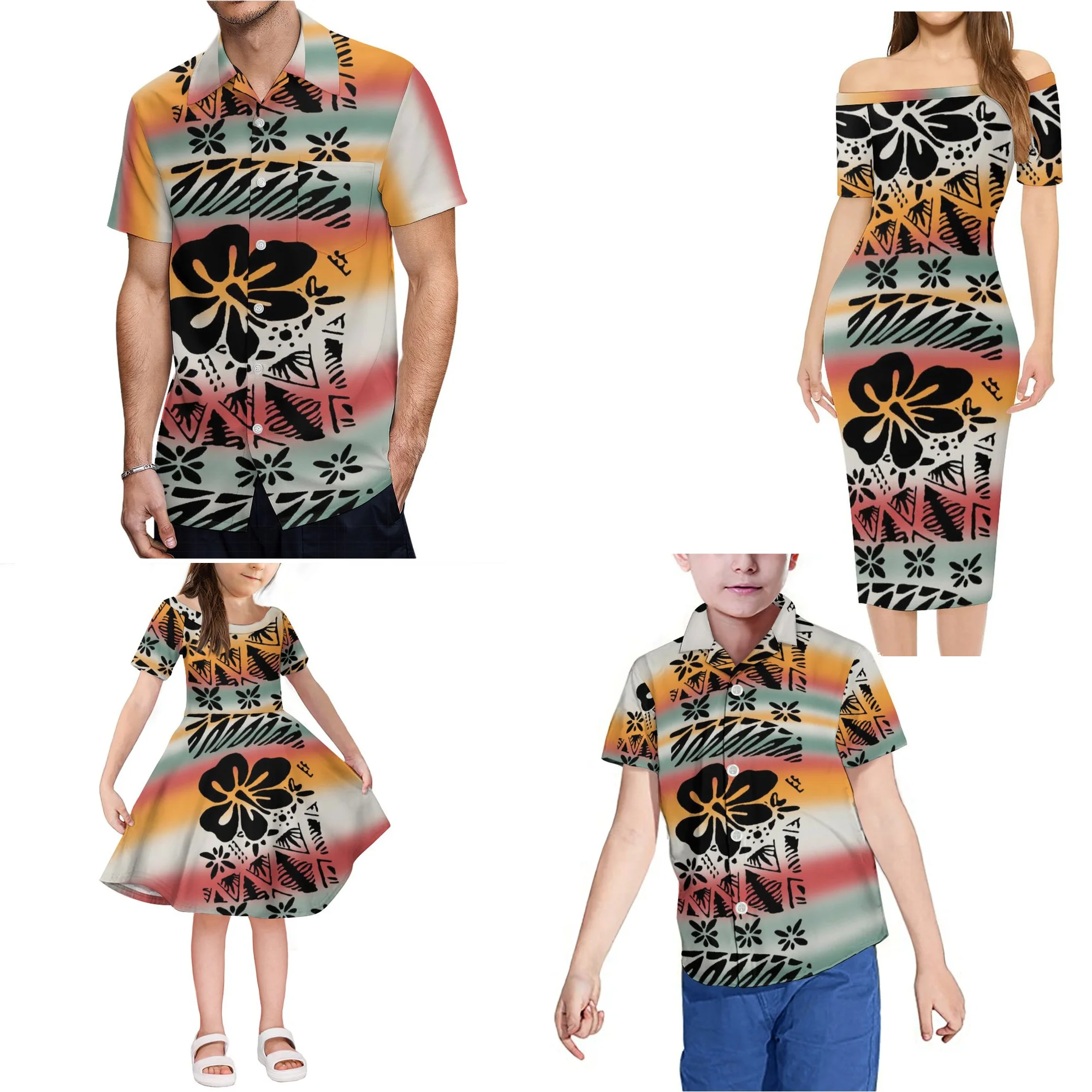 Custom Logo Big People Elegant Dress Polynesian Samoan Style Top Quality Men Shirts Family Four Piece Set
Custom Logo Big People Elegant Dress Polynesian Samoan Style Top Quality Men Shirts Family Four Piece Set