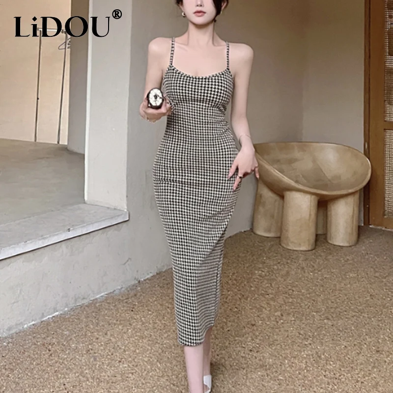 summer new sexy fashion houndstooth printing bodycon dress female elegant backless lace up robe women vintage casual vestidos
summer new sexy fashion houndstooth printing bodycon dress female elegant backless lace up robe women vintage casual vestidos