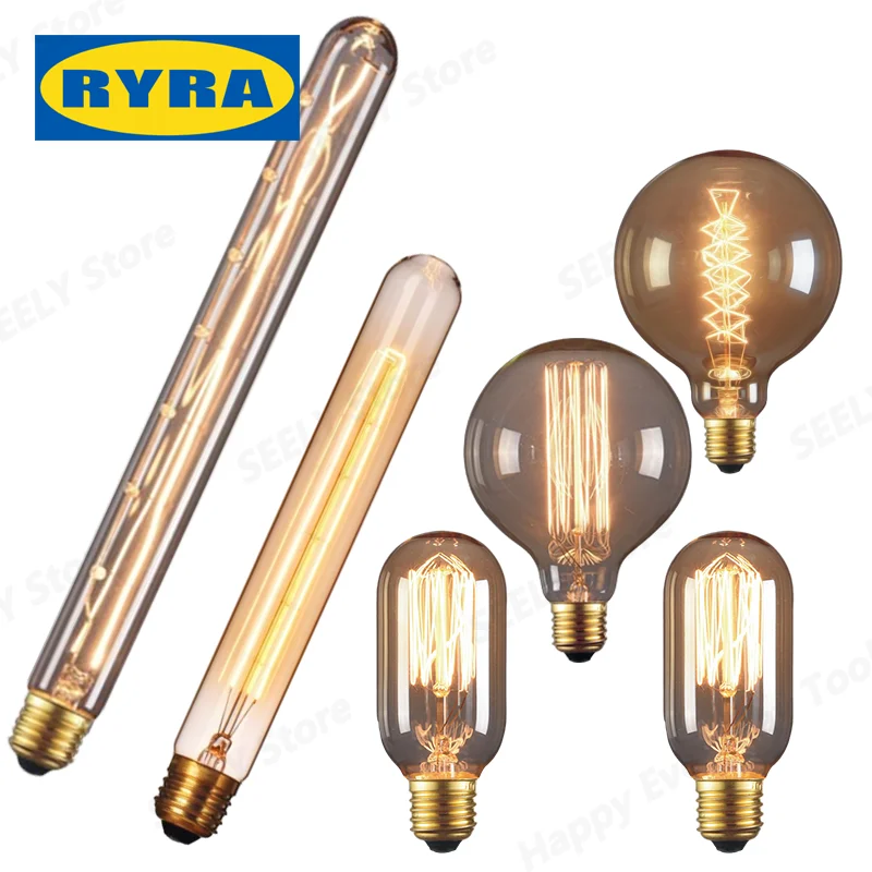

Edison Light Bulb E27 220V 40W ST64 A19 G80 G95 T10 T45 T185 Retro Filament Incandescent Ampoule Bulb Vintage Edison Lamps 1PCS