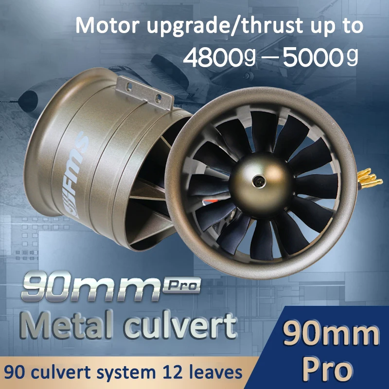 FMS 90mm Ducted Fan Jet EDF Metal 12 blade With 4075 KV1500 Motor 8S Engine Power RC Airplane Model Plane Car Parts
FMS 90mm Ducted Fan Jet EDF Metal 12 blade With 4075 KV1500 Motor 8S Engine Power RC Airplane Model Plane Car Parts