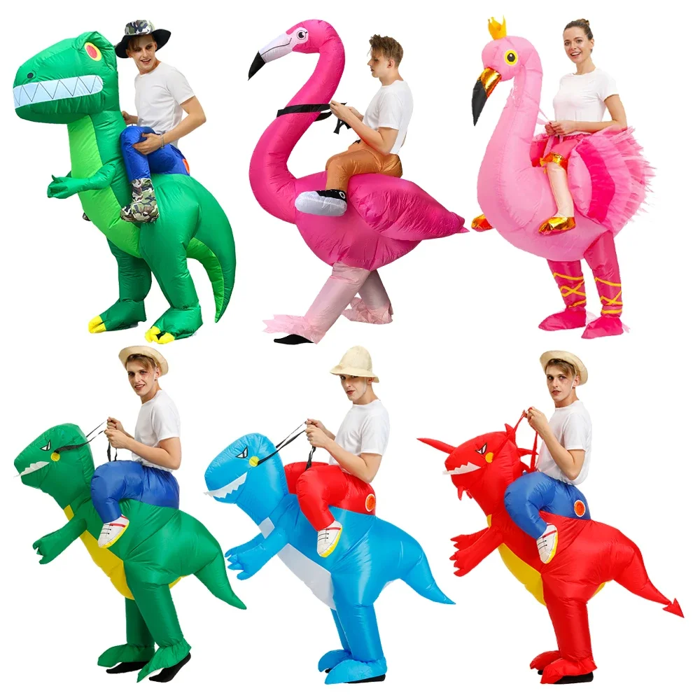 

Adult Halloween Cosplay Costumes for Man Woman Dinosaur Inflatable Costume Purim Party Unicorn Flamingo Role Play Disfraz