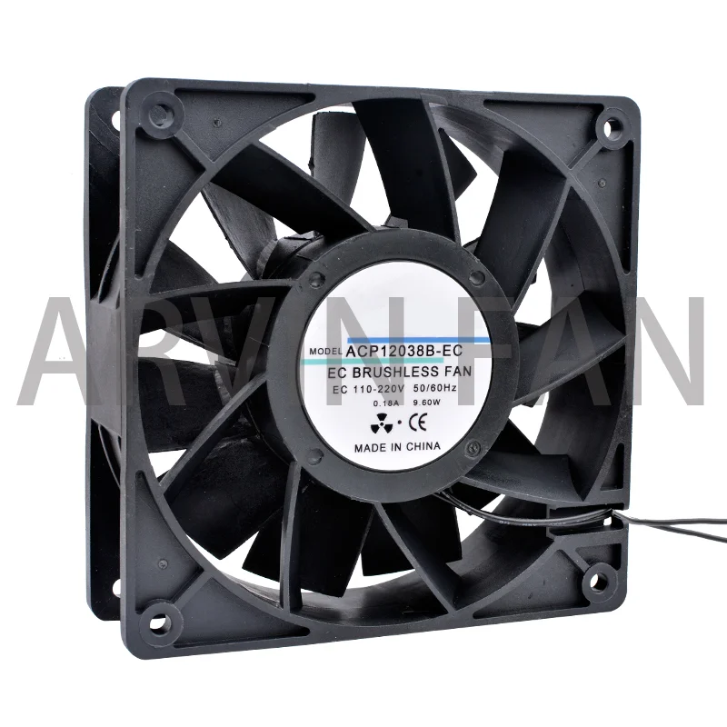 

EC Brushless Cooling Fan AC 110V 120V 220V 240V Ball Bearing 2 Wires 60mm 70mm 80mm 92mm 120mm 140mm Size Optional