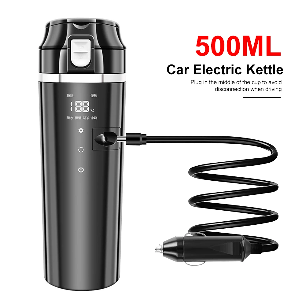 500ml Portable Car Electric Kettle 12/24V Heating Cup with LCD Display 4 Modes Coffee Kettle Hot Water Boiler Bottle Heating Mug
500ml Portable Car Electric Kettle 12/24V Heating Cup with LCD Display 4 Modes Coffee Kettle Hot Water Boiler Bottle Heating Mug