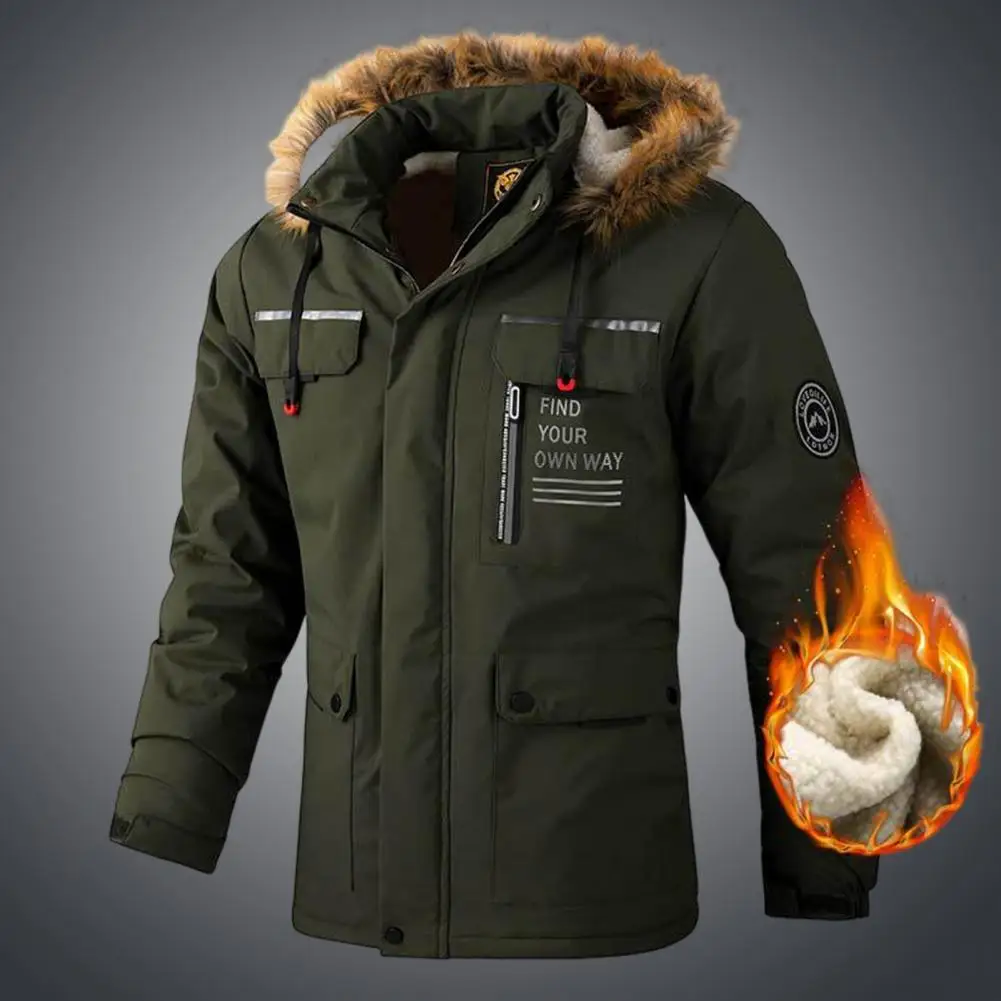 

Мужское зимнее пальто, ветрозащитная Повседневная стильная куртка с несколькими карманами, мужское пальто с капюшоном, куртка с капюшоном, сохраняет тепло