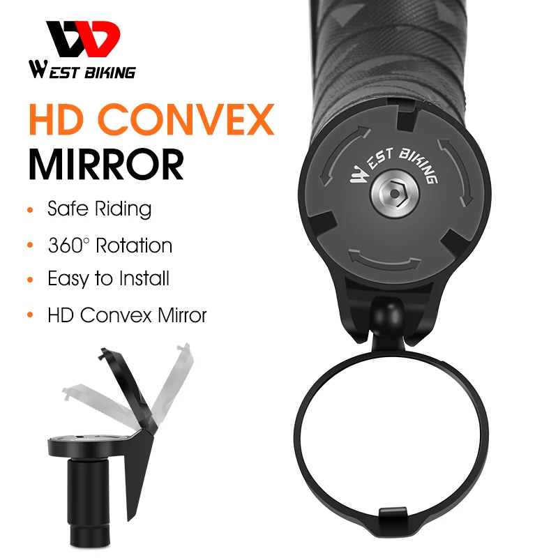 WEST BIKING Universal Bicycle Rearview Mirror Adjustable Rotate Cycling Handlebar Convex Mirrors for MTB Road Bike Accessories
WEST BIKING Universal Bicycle Rearview Mirror Adjustable Rotate Cycling Handlebar Convex Mirrors for MTB Road Bike Accessories