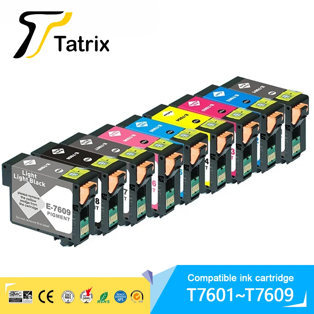 Совместимый чернильный картридж Tatrix для Epson T7601, T7602, T7603, T7604, T7605, T7606, T7607, T7608, T7609, Подходит для Epson
Совместимый чернильный картридж Tatrix для Epson T7601, T7602, T7603, T7604, T7605, T7606, T7607, T7608, T7609, Подходит для Epson