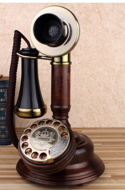 Archaic solid wood rotating disk landline phone GSM 900 1800MHz SIM Card Fixed Phone cordless Wireless Telephone |