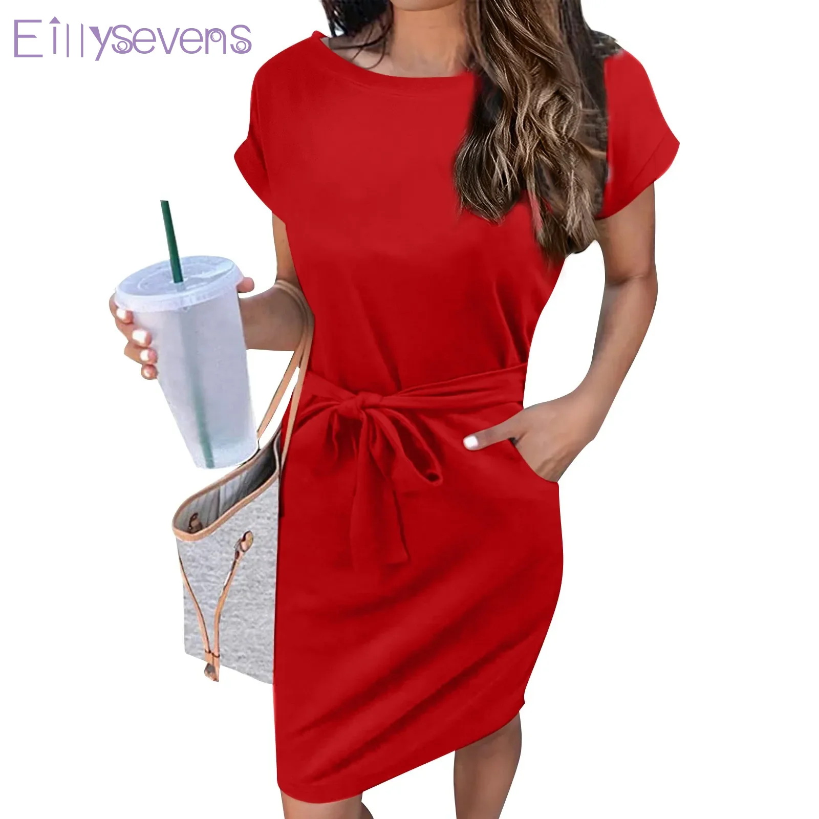 elegant party dresses Ladies Casual chic Sexy dress Round Neck Short Sleeve Belted Solid Color dresses for women vestidos largos
elegant party dresses Ladies Casual chic Sexy dress Round Neck Short Sleeve Belted Solid Color dresses for women vestidos largos
