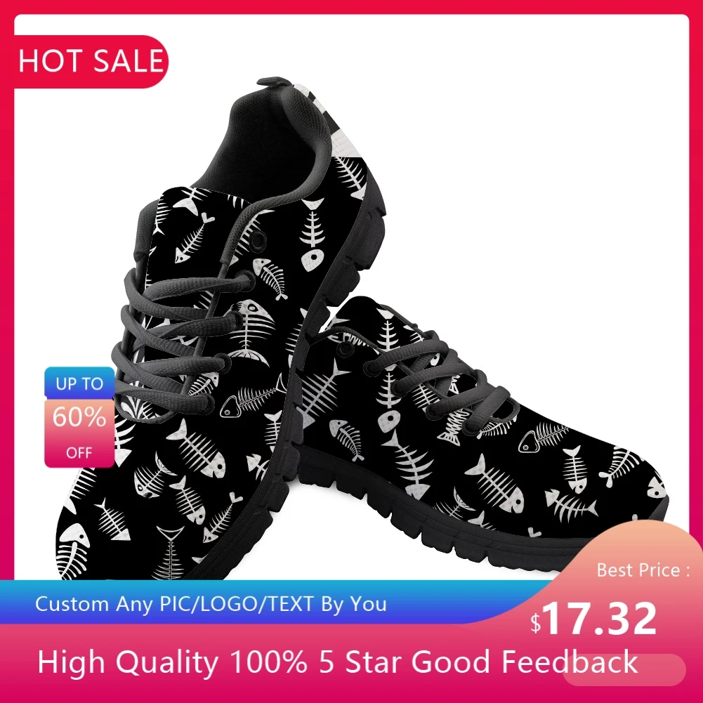 Cartoon Designs Women Breathable Sneakers Trendy Female Fish Bones Sneakers Fashion 3D Printed Lace-up Shoes for Girls
Cartoon Designs Women Breathable Sneakers Trendy Female Fish Bones Sneakers Fashion 3D Printed Lace-up Shoes for Girls