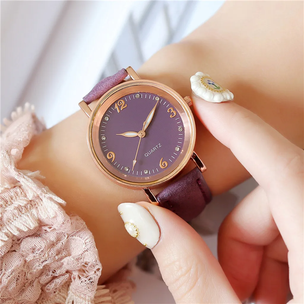 

Casual Women Watches Leather Strap Line Analog Quartz Ladies Wrist Watches Fashion Watch Simplicity Round Elegant Reloj Clock