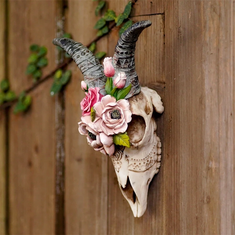 Garden Flower Goat Skull Wall Pendant Resin Statue Animal Sheep Horns Sculpture Figurines Courtyard Decors Hanging Ornaments
Garden Flower Goat Skull Wall Pendant Resin Statue Animal Sheep Horns Sculpture Figurines Courtyard Decors Hanging Ornaments