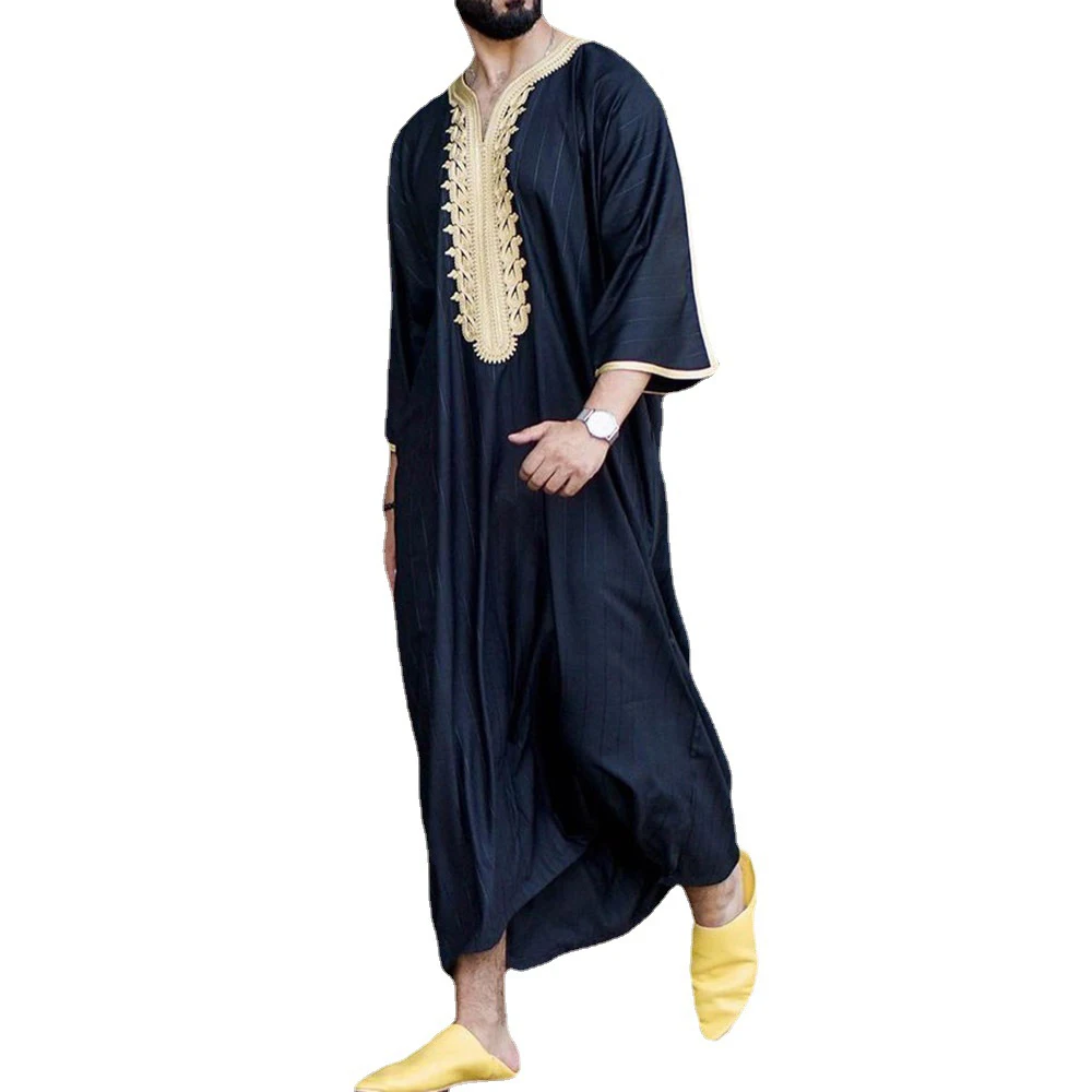 Men's Muslim Striped Jubba Kaftan Dishdash Thobe Saudi Arabia Muslim Clothing Long Sleeve Abaya New Abaya Dubai Abaya A50
Men's Muslim Striped Jubba Kaftan Dishdash Thobe Saudi Arabia Muslim Clothing Long Sleeve Abaya New Abaya Dubai Abaya A50