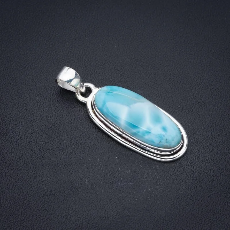 StarGems Larimar ручной работы 925 пробы серебряный кулон 1,5 "F3473 
StarGems Larimar ручной работы 925 пробы серебряный кулон 1,5 "F3473