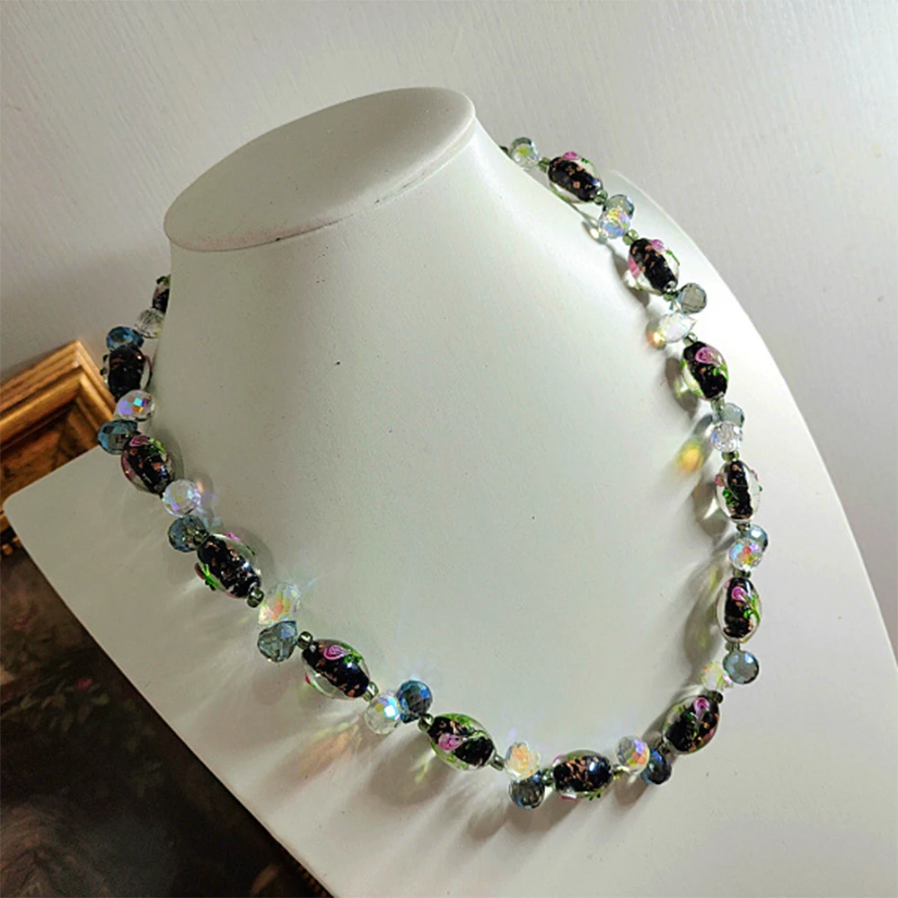 Vintage Trendy Black Glass Crystal Beaded Bracelet Necklace for women's girl Choker Jewelry Set
Vintage Trendy Black Glass Crystal Beaded Bracelet Necklace for women's girl Choker Jewelry Set