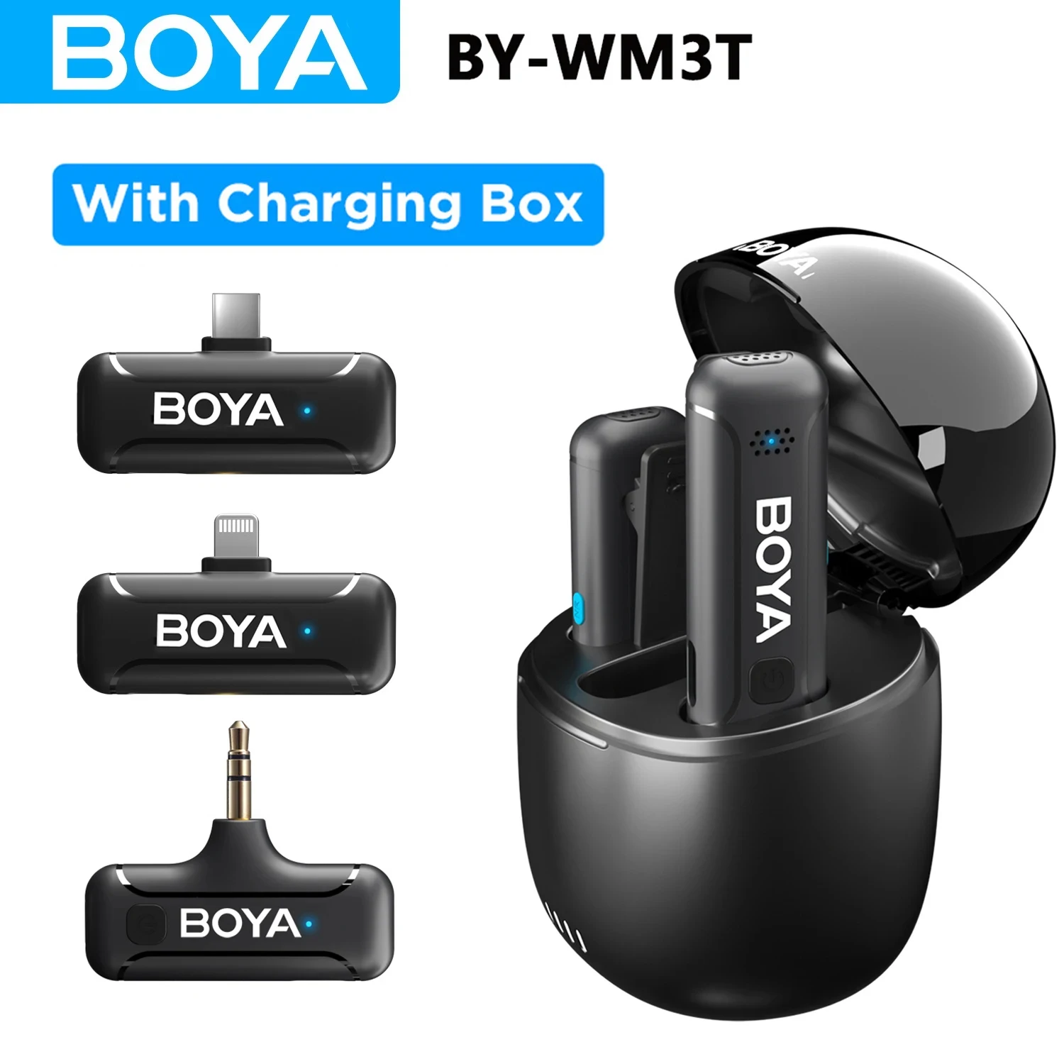 

BOYA BY-WM3T Wireless Lavalier Lapel Microphone for iPhone Andriod Smartphone DSLR Cameras Live Streaming Youtube Recording Vlog