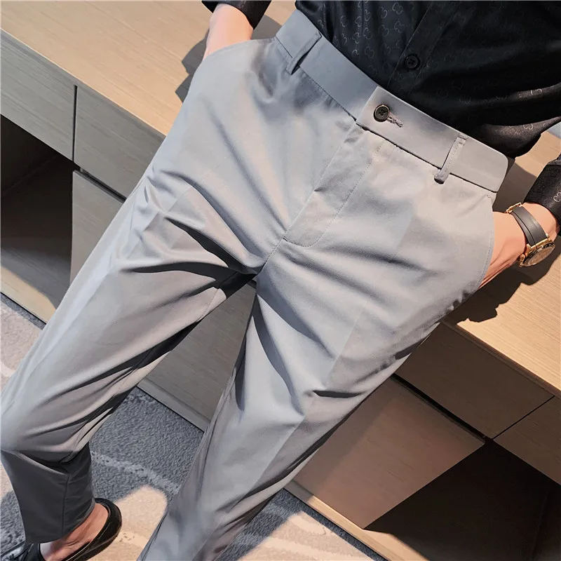 

Pants Men 2024Spring Korean Style Slim Business Formal Office Social Suit Pants High Quality Casual Straight Trousers Streetwear