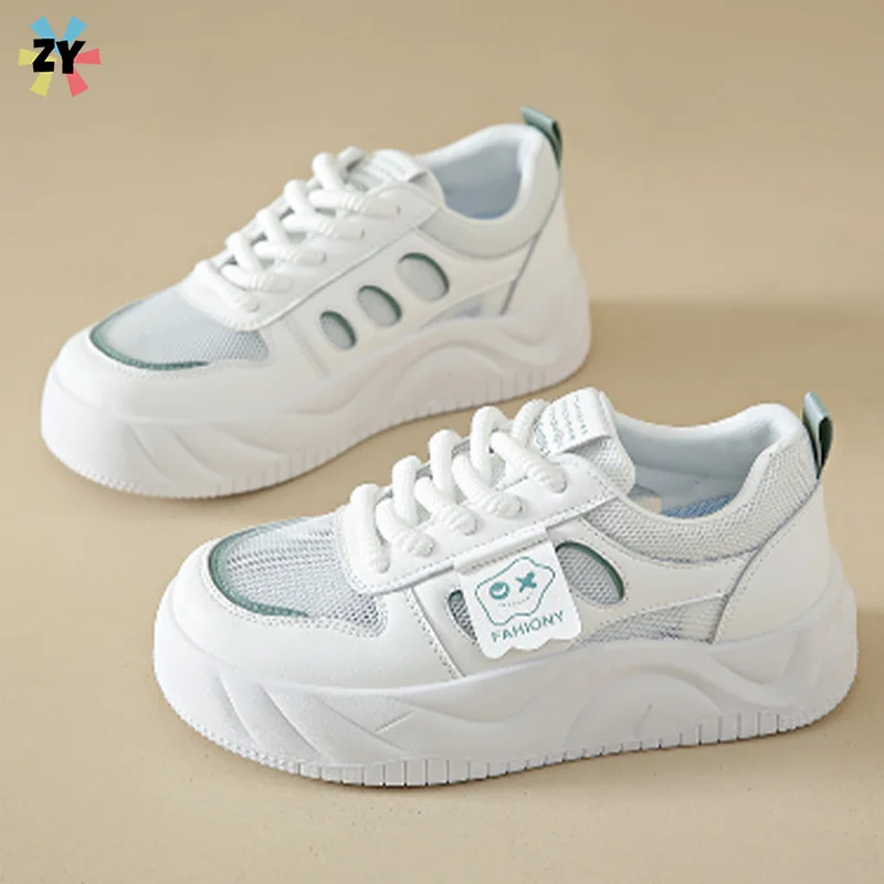 

Women's Sneakers Thick-soled Height-added Sports Shoes Lace-Up Thick Bottom Shoes Breathable shoe Casual shoes Women's Shoe