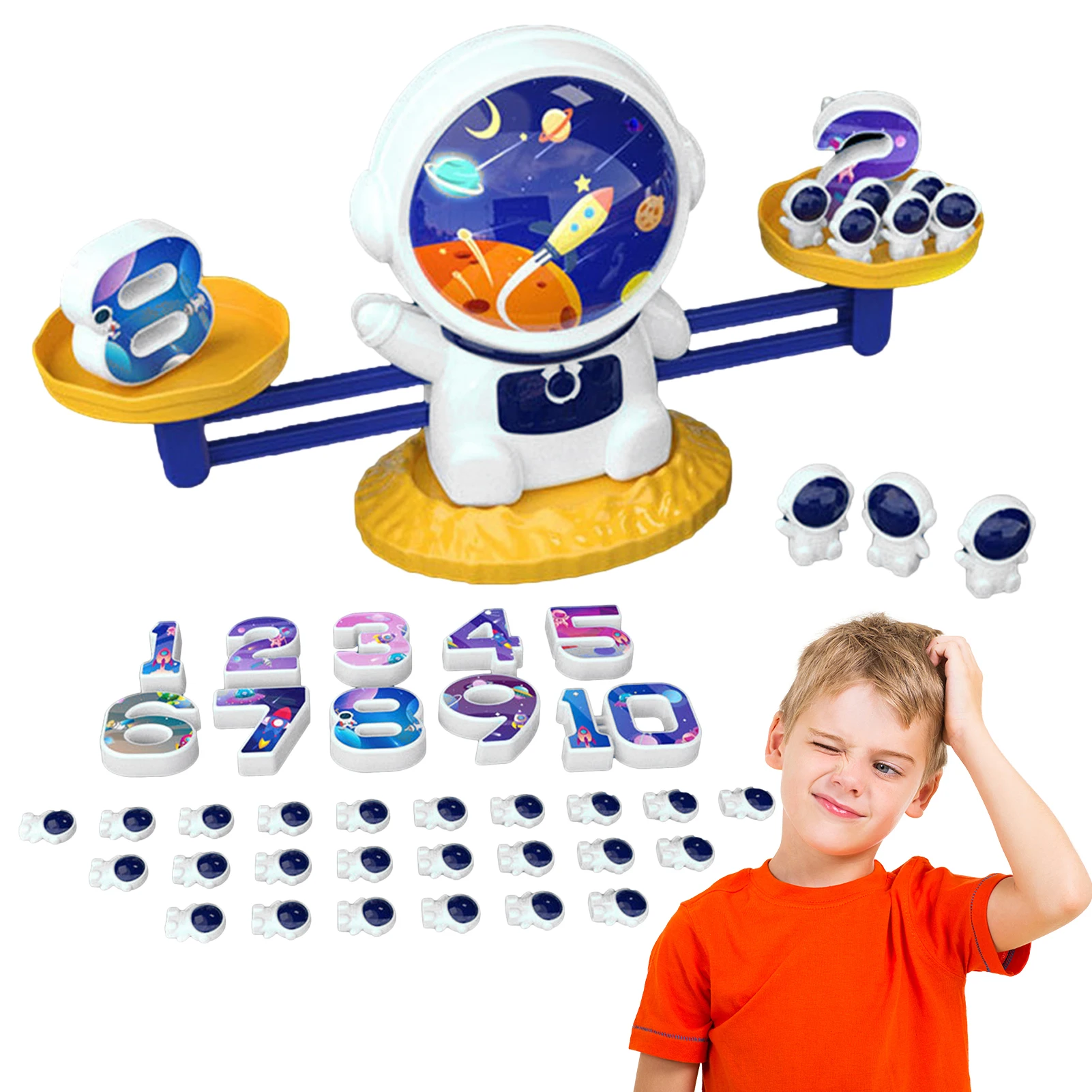 Balance Math Counting Toys Cute Astronaut Digital Balance Scale For Kids Montessori Board Game Early Learning STEM Educational
Balance Math Counting Toys Cute Astronaut Digital Balance Scale For Kids Montessori Board Game Early Learning STEM Educational