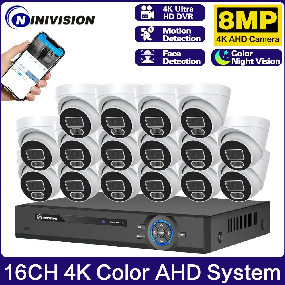 4K HD 16CH DVR Kit H.265 DVR Camera Security System 16 Channel 8MP AHD CCTV System Color Night Vision Video Surveillance Kit P2P
4K HD 16CH DVR Kit H.265 DVR Camera Security System 16 Channel 8MP AHD CCTV System Color Night Vision Video Surveillance Kit P2P