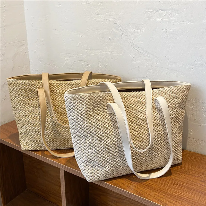 Wicker Woven Beach Shopper - Large Capacity Summer Tote 11 S1010b63852ce4647b310ad7dba3d0f49k