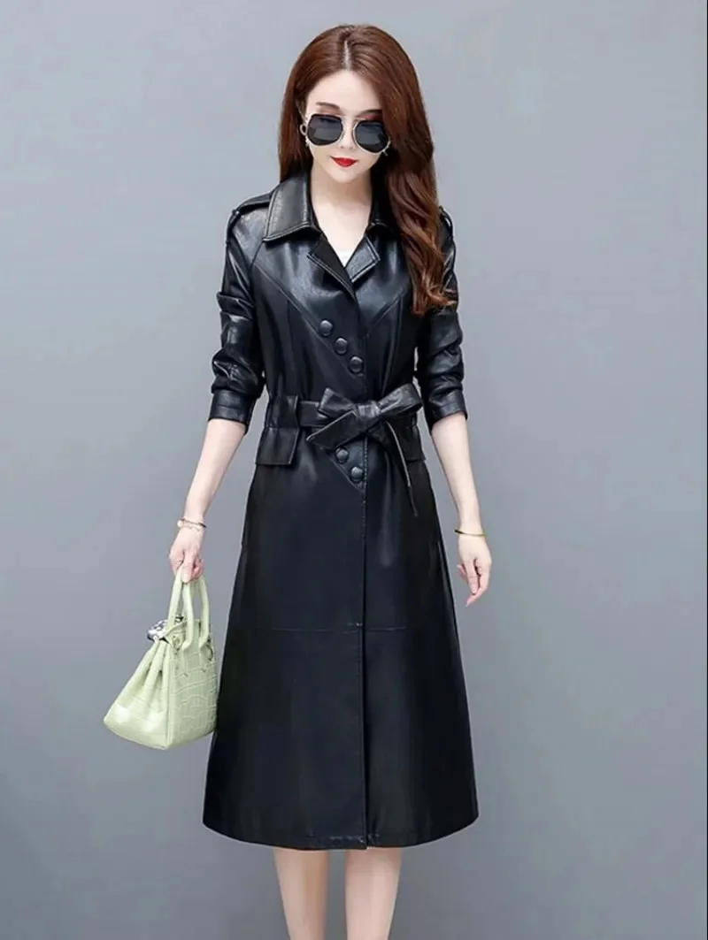2023 Autumn Winter Long Leather Trench Coats Genuine Jackets Women Sleeve Lace-up Female Sheepskin Outwear
2023 Autumn Winter Long Leather Trench Coats Genuine Jackets Women Sleeve Lace-up Female Sheepskin Outwear