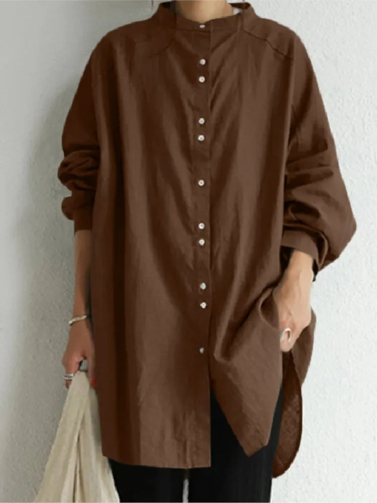 2023 New Autumn Winter Women's Shirt Vintage Stand Neck Single Breasted Casual Large Loose Solid Women's Long Sleeve Shirt
2023 New Autumn Winter Women's Shirt Vintage Stand Neck Single Breasted Casual Large Loose Solid Women's Long Sleeve Shirt