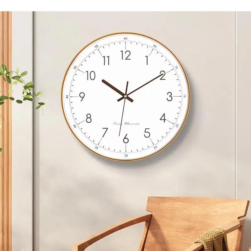 

European Simplicity Wall Clock Modern Design Arabic Numerals Silent Clocks Living Room Decoration Hanging Timepiece Modern Decor