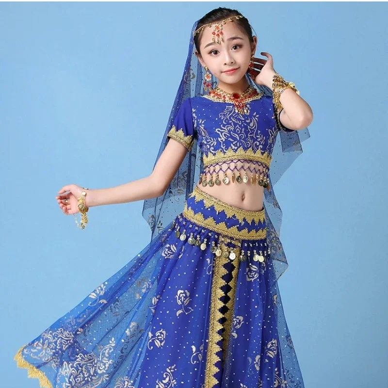 Stage performance belly dance dress set, Indian children's dance fashion clothing
Stage performance belly dance dress set, Indian children's dance fashion clothing