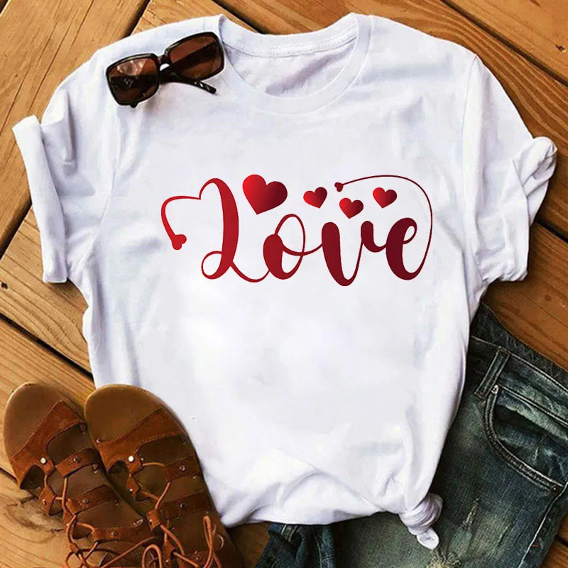 red love heart Print Women T Shirt Short Sleeve O Neck Loose Women Tshirt Ladies Tee Shirt Tops Clothes Camisetas Mujer
red love heart Print Women T Shirt Short Sleeve O Neck Loose Women Tshirt Ladies Tee Shirt Tops Clothes Camisetas Mujer