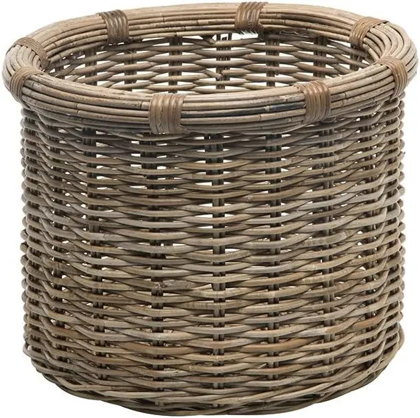 

Rattan Kobo Round Log and Storage Basket, Gray