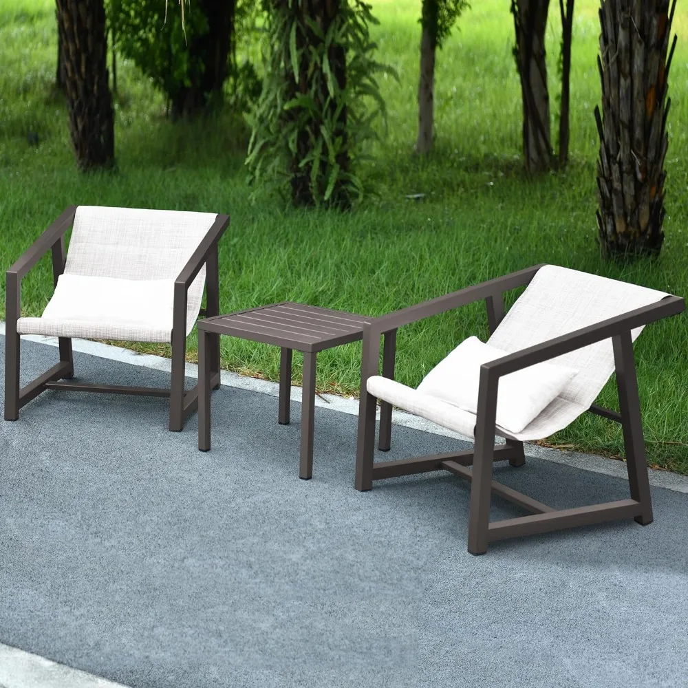 3-Piece Outdoor Furniture Set, All-Weather Textile Patio Bistro Set with Pillows, Small Patio Conversation Set
3-Piece Outdoor Furniture Set, All-Weather Textile Patio Bistro Set with Pillows, Small Patio Conversation Set