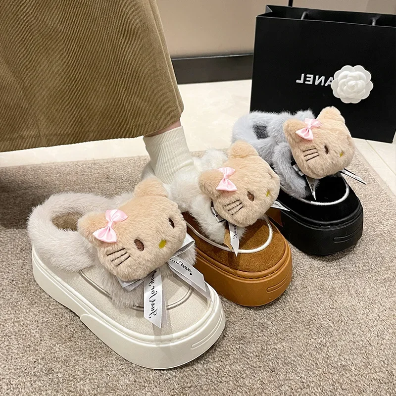 Anime Sanrio HelloKitty New Cotton-padded Shoes Kawaii Winter Thick Money Snow Boots Cute Plush Non-slip Keep Warm Wear Outside
Anime Sanrio HelloKitty New Cotton-padded Shoes Kawaii Winter Thick Money Snow Boots Cute Plush Non-slip Keep Warm Wear Outside