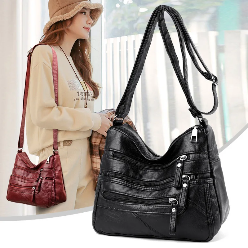Women'S Soft Shoulder Bags Middle-Aged Elderly Messenger Crossbody Bags Pu Leather Women Mother Bag Multipocket Purse Handbags
Women'S Soft Shoulder Bags Middle-Aged Elderly Messenger Crossbody Bags Pu Leather Women Mother Bag Multipocket Purse Handbags