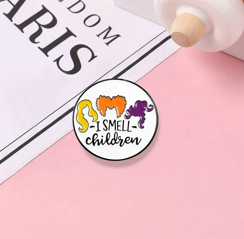 I SMELL CHILDREN Enamel Pins Custom Halloween Brooches Lapel Pin Shirt Bag Round Badge Fun Jewelry Gift For Kids Friends 
I SMELL CHILDREN Enamel Pins Custom Halloween Brooches Lapel Pin Shirt Bag Round Badge Fun Jewelry Gift For Kids Friends