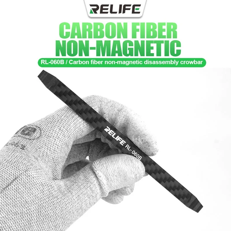 RELIFE RL-060B Crowbar Carbon Fiber Material Anti-Static Non-Magnetic for iPhone Huawei Tablet PC Pry Opening Repair Tools
RELIFE RL-060B Crowbar Carbon Fiber Material Anti-Static Non-Magnetic for iPhone Huawei Tablet PC Pry Opening Repair Tools