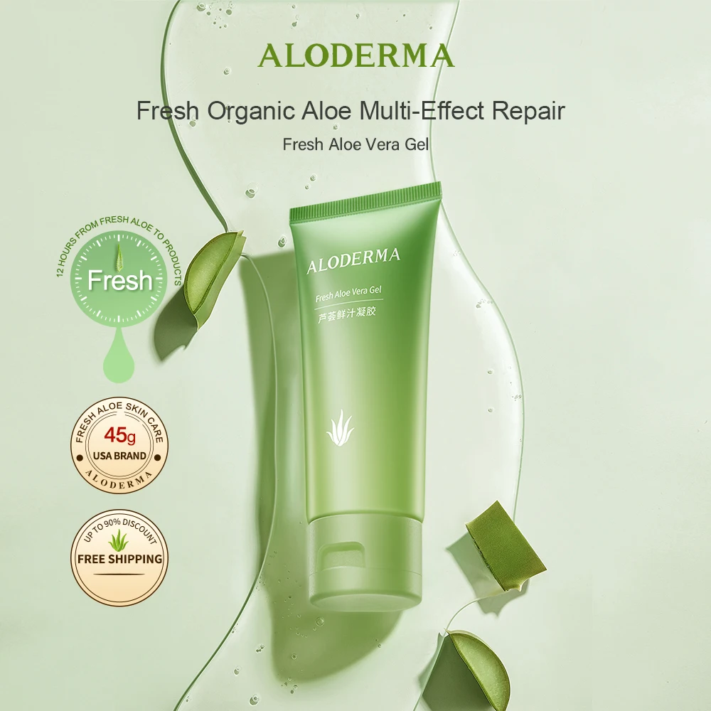 

ALODERMA Fresh Pure Aloe Vera Gel 45g Natural Safe Organic Aloe After Sun Soothing Repair Aloevera Face Gel Moisturizing Cream