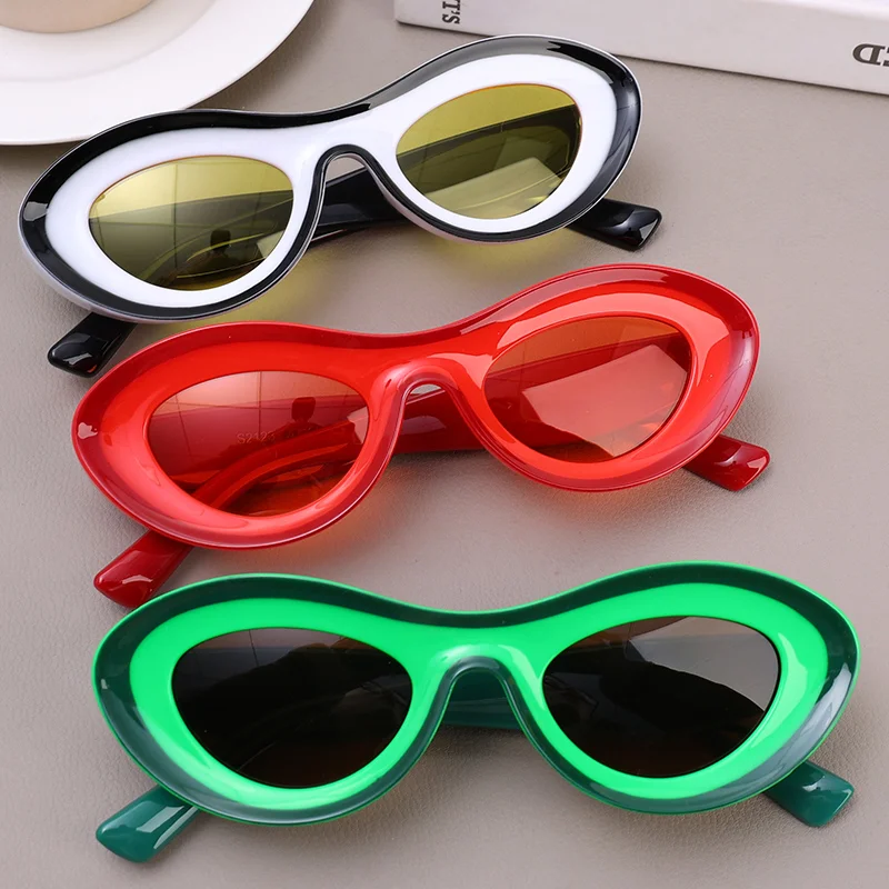 Punk Concave Cat Eye Sunglasses Women Vintage Two Color Oval Sun Glasses Men Blue Green Shades Eyewear UV400 Oculos Glasses
Punk Concave Cat Eye Sunglasses Women Vintage Two Color Oval Sun Glasses Men Blue Green Shades Eyewear UV400 Oculos Glasses