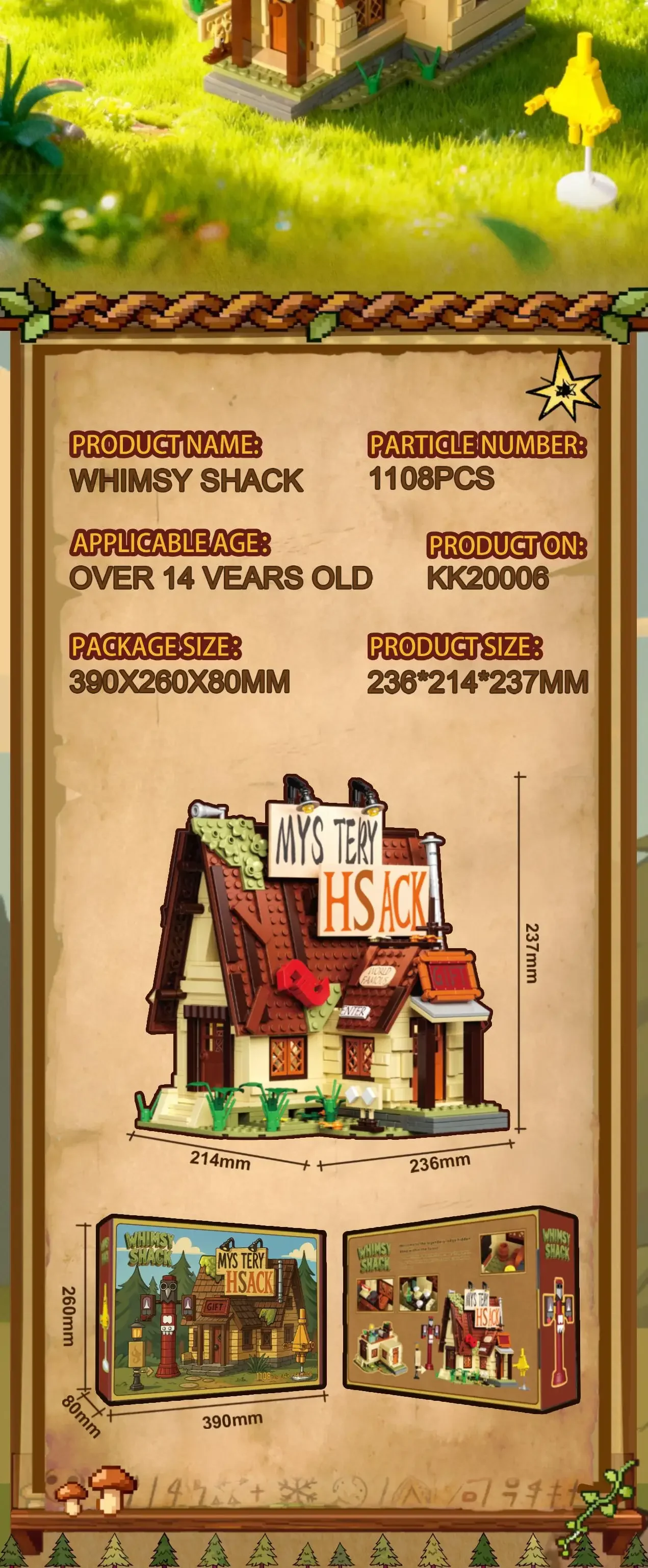 1108PCS Mystery House Building Blocks Classic Cartoon Forest House Model Ornament Children's Educational DIY Toy Holiday Gifts 1108PCS Mystery House Building Blocks Classic Cartoon Forest House Model Ornament Children's Educational DIY Toy Holiday Gifts