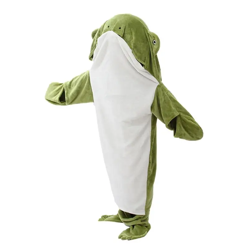 

Jumpsuit Blanket Soft Flannel Pajama Cute Frog Jumpsuit Hoodie Cosplay Onesie Cold Weather Sleep Loungewear For Sleepovers