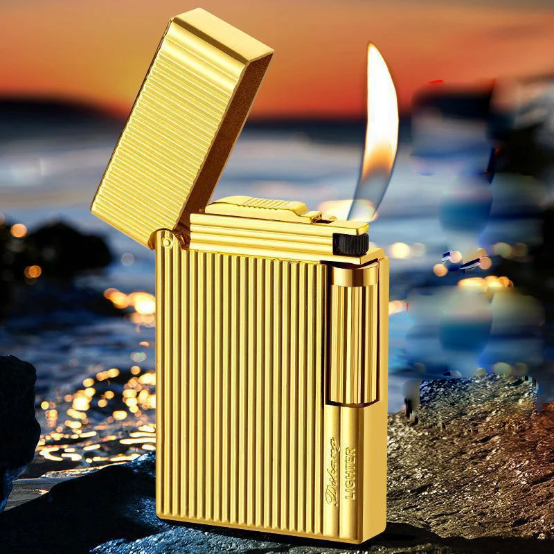

Mini Metal grinding wheel Lighters Unusual Butane Gas Lighter Open Flame Portable Cigarette Lighter Smoking Accessories