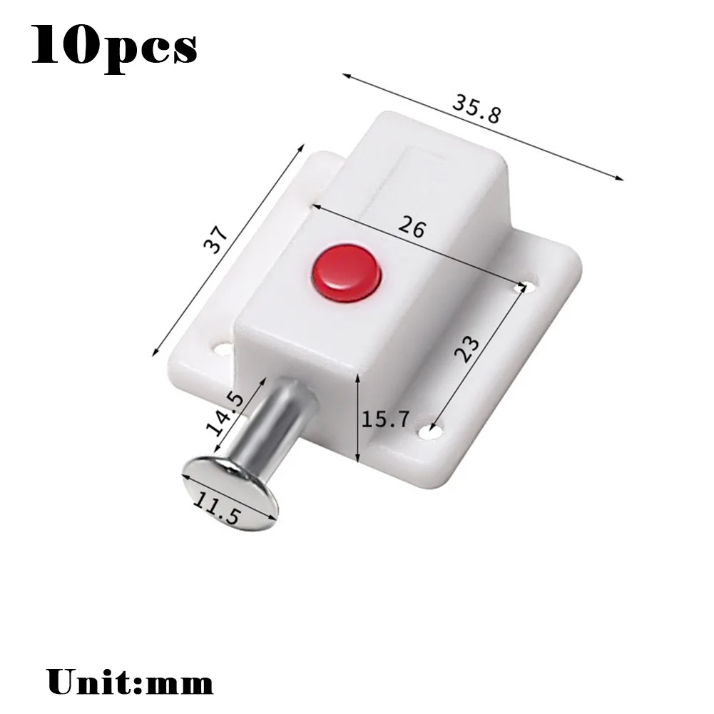 Black Latch With Cover High Quality 10pcs Plastic Automatic Door Bolt Latches Lock Cabinet Push Button Easy-installing
Black Latch With Cover High Quality 10pcs Plastic Automatic Door Bolt Latches Lock Cabinet Push Button Easy-installing