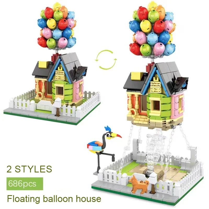 686PCS Flying Float Balloon House Building Block City Architecture Tensegrity Sculptures Classic with Figure Animal Children Toy 686PCS Flying Float Balloon House Building Block City Architecture Tensegrity Sculptures Classic with Figure Animal Children Toy