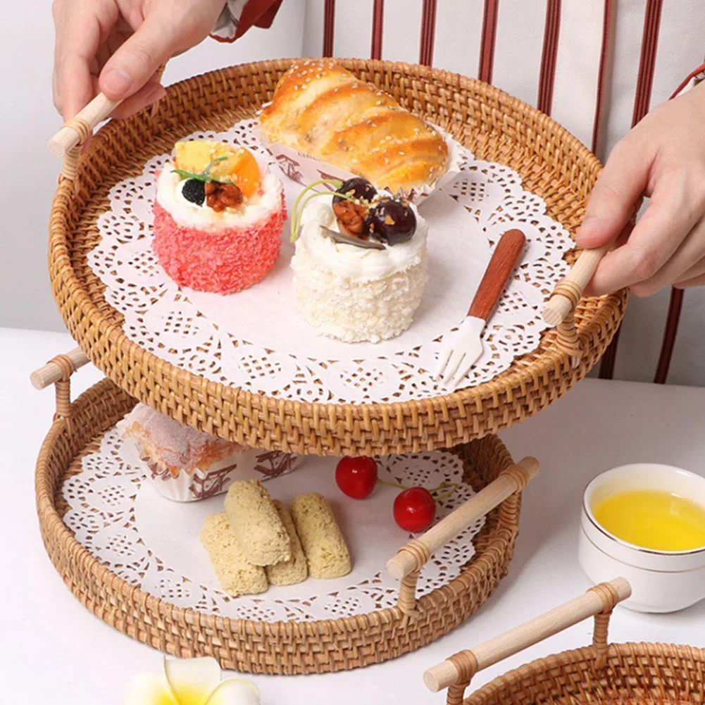 Handwoven Wicker Fruit Storage Trays Round Woven Fruits Bread Basket Round Picnic Basket Dinner Serving Trays
Handwoven Wicker Fruit Storage Trays Round Woven Fruits Bread Basket Round Picnic Basket Dinner Serving Trays